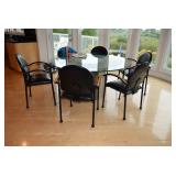 Round Glass Table & 6 Chairs