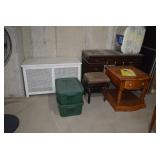 Side Table, Ottoman, & Desk