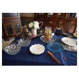 Silver Tea Set & Glassware
