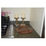 Glass Serving Pieces, Candles, & Candle Holders