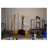 Shovels, Dolly Truck, & Garden Tools