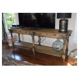 Console Table, Flat Screen TV, Table Lamp, Home Decor