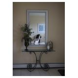 Console Table, Floral Arrangement, Mirror, Home Decor