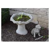 Outdoor Pot w Plant & Dog