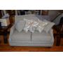 Loveseat Sofa w Decorative Pillows & Throw Blanket