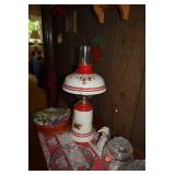 Vintage Buffet Cabinet, Lamp, & Glassware