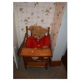 Vintage Pottie Chair & Teddy Bear
