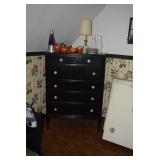 Dresser, Lamp, Vintage Dishes