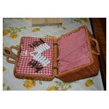 Miniature Picnic Basket w/utensils, Napkins