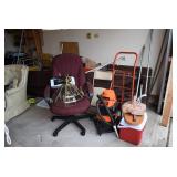 Office Chair, Chandelier, Moving Dolly, Cooler, Shop Vac