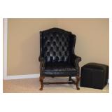 Leather Chair, Ottoman