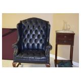 Leather Chair, Side Table