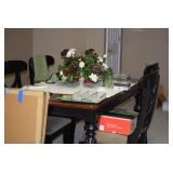 Floral Centerpiece, Dining Table, Chairs