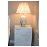Wicker Side Table, Lamp