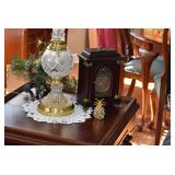 Clock, Lamp, Home Decor, Side Table