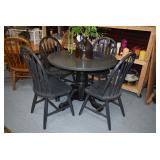 Black Round Table & 4 Chairs