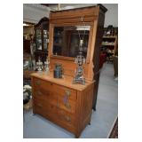 Vintage Dresser w Mirror & Home Decor