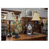 Lamps, Clock, & Artificial Plant