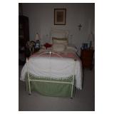 Vintage Twin Bed Frame, Bed, Side Table