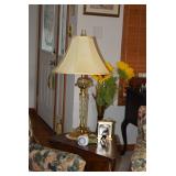 Side Table, Lamp, Clocks