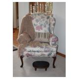 Vintage Side Chair, Small Stool, Throw, Pillow