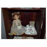 Collectible Doll, Tea Set, Vintage Mother Goose Nursery Tales Book