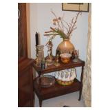 Side Table w Bottom Shelf & Home Decor