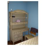 Desk, Shelving Unit, & Chair