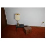 Table Lamp, Stool, & File Cabinet