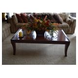 Coffee Table & Artificial Floral Arrangement