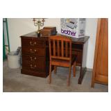 Desk w/Chair, Brother Typewriter, & Collectible Decor