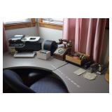 Desk, Chair, Printer, Office Supplies