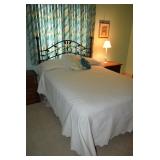 Bed, Metal Headboard, Side Tables