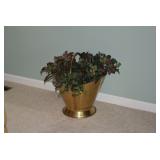 Artificial Greenery in Brass Container