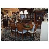 Dining Table w 6 Chairs, Side Table, Lamps, & Home Decor