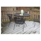 Wrought Iron Patio Table, Chairs