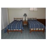 Twin Beds, Bedside Table, Lamp