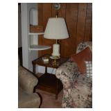 Vintage Side Table, Lamp