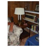 Vintage Side Table, Lamp, Books