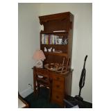 Desk with Shelf, Lamp, Books, Decor