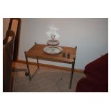 Side Table w 2-Tier Serving Dish
