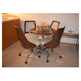 Round Table & 4 Chairs on Wheels
