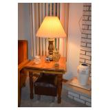 Side Table, Lamp, Foot Stool, & Home Decor