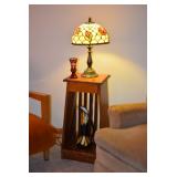 Side Table, Lamp, & Vases