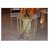 Wicker Side Table w Glass Top