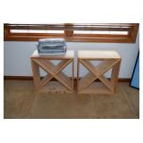 Short Wooden "X" Shelving