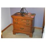 Side Table, Lamp, Religious Items