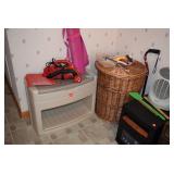 Shower Bench, Bissell Hand Vacuum, Wicker Laundry Basket, Humidifier