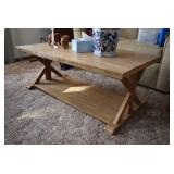 Wooden Coffee Table & Decor