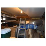 Ladder, Plywood, & Cooler